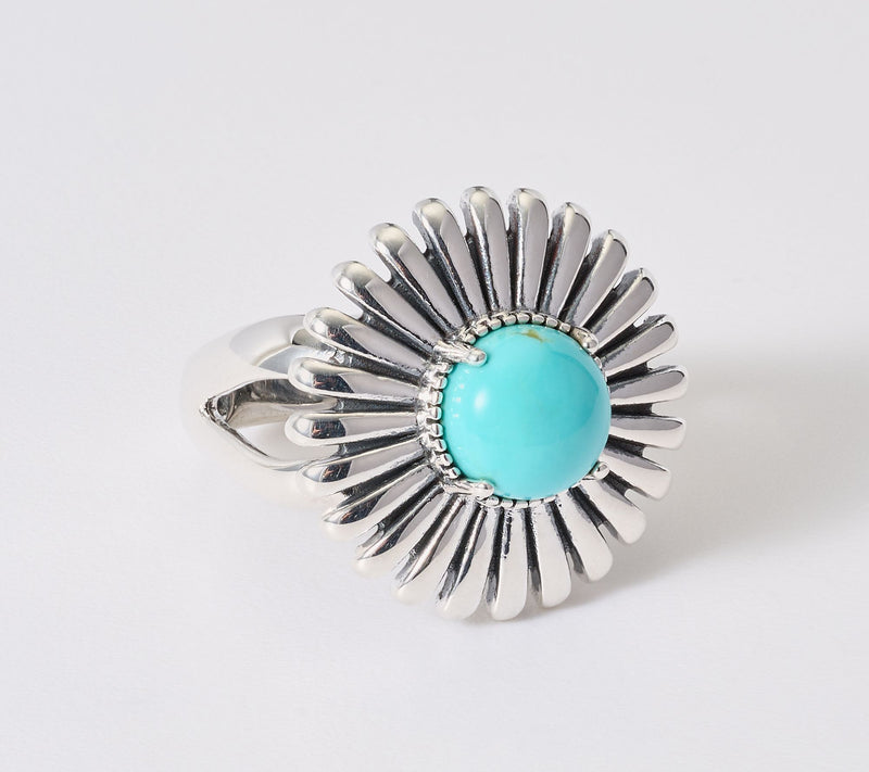 American West Sterling Silver Concha Ray Gemstone Ring — View 16