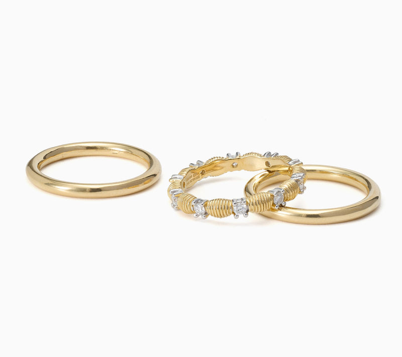 David Markstein 0.27 cttw Lab Grown Diamond Set of 3 Band Rings, Sterling — View 2