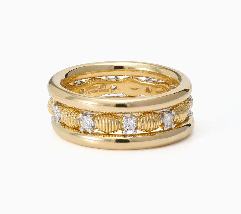 David Markstein 0.27 cttw Lab Grown Diamond Set of 3 Band Rings, Sterling — View 7