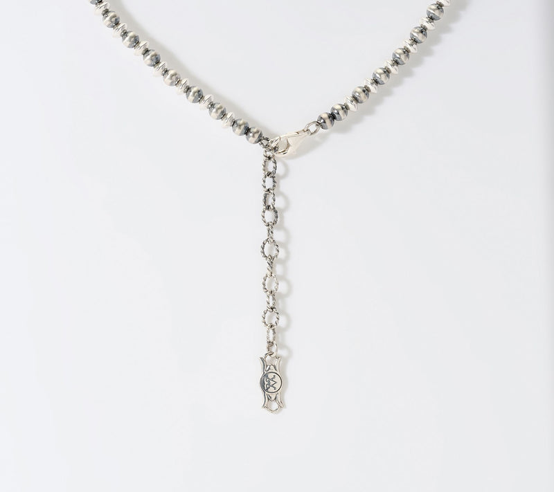 American West Sterling Silver Gemtstone Squash Blossom Necklace — View 3