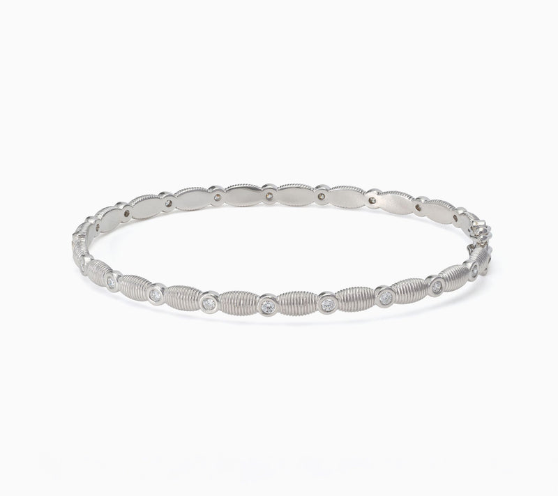 David Markstein 0.60 cttw Lab Grown Diamond Couture Bangle, Sterling — View 3