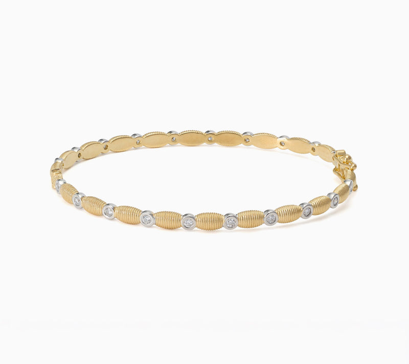 David Markstein 0.60 cttw Lab Grown Diamond Couture Bangle, Sterling — View 5