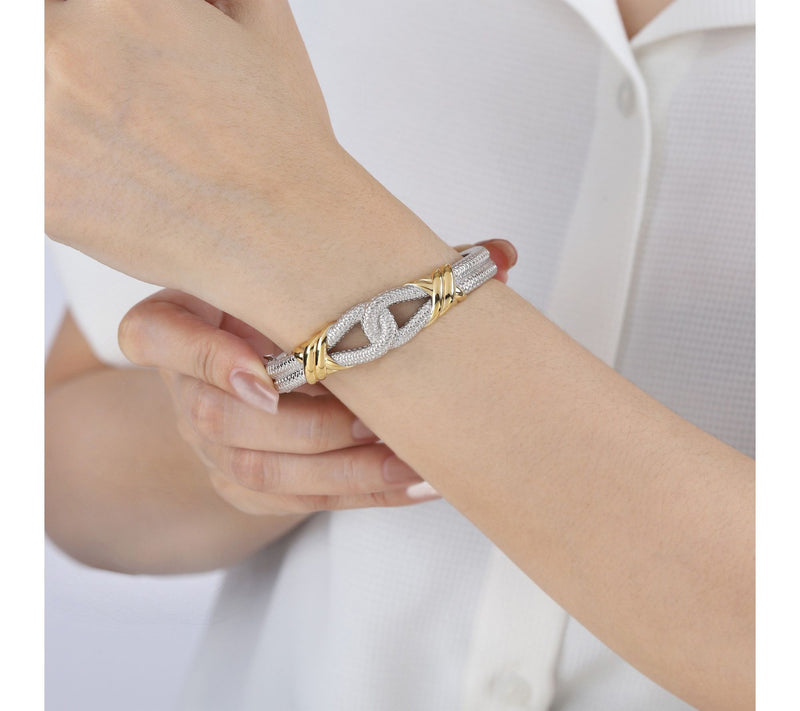 Tiffany Kay Studio Sterling Silver Two-Tone Hinged Cuff — View 5
