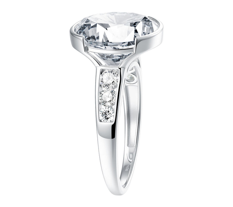Diamonique x Jennifer Miller Round Solitaire Ring, Sterling — View 4