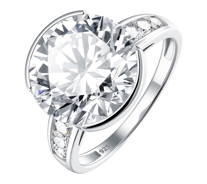 Diamonique x Jennifer Miller Round Solitaire Ring, Sterling — View 6