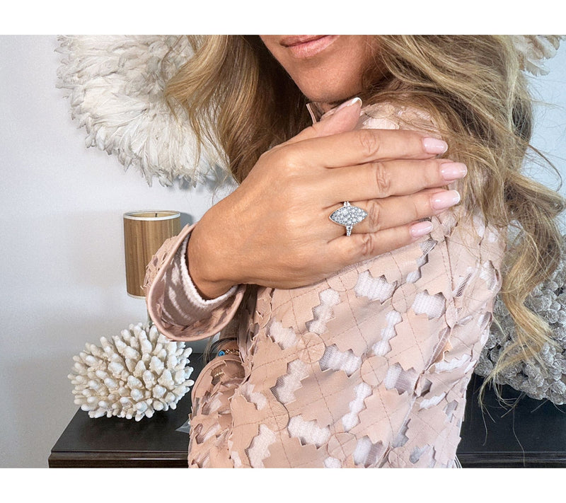 Diamonique x Jennifer Miller Cobble Stone Ring,Sterling — View 3