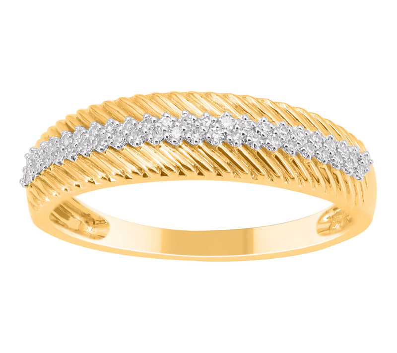 Affinity Diamonds Two-Tone Textured Band Ring,14K Gold — View 3