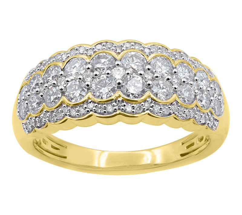Affinity Diamonds 1.00 cttw Multi-Row Band Ring, 14K Gold — Main view