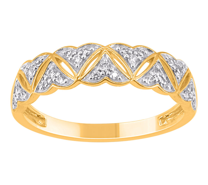 Affinity Diamonds Heart Station Band Ring, 14KGold — Main view