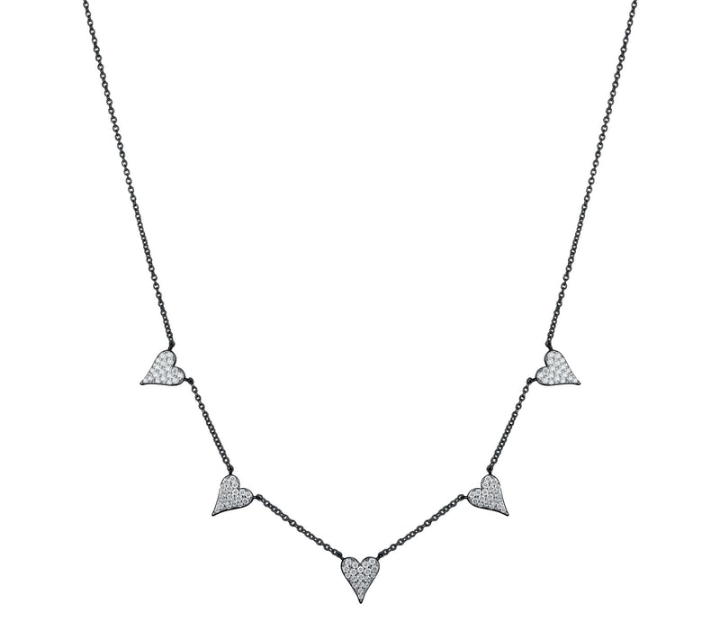 Diamonique x Jennifer Miller Heart Station Necklace, Sterling — View 8
