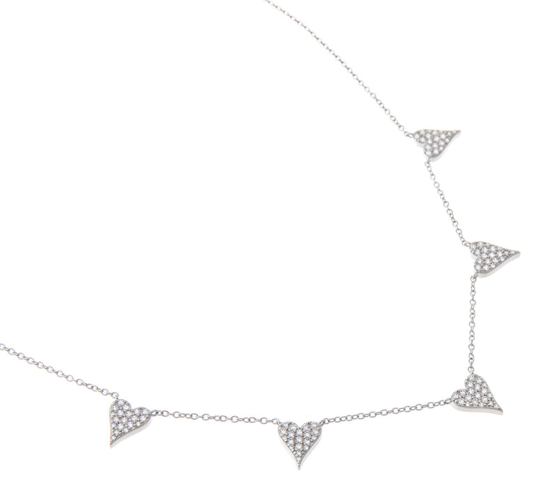 Diamonique x Jennifer Miller Heart Station Necklace, Sterling — View 3