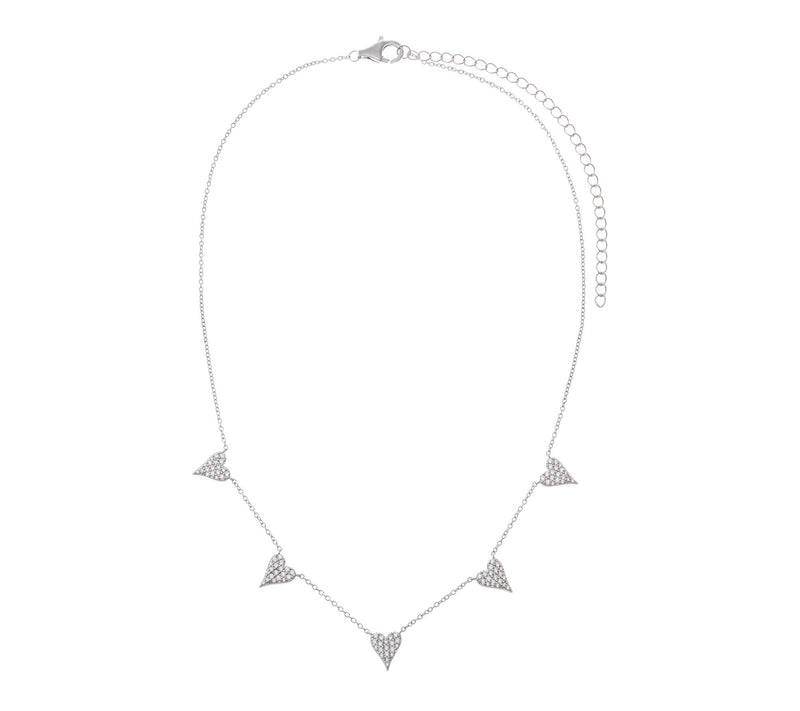 Diamonique x Jennifer Miller Heart Station Necklace, Sterling — View 10