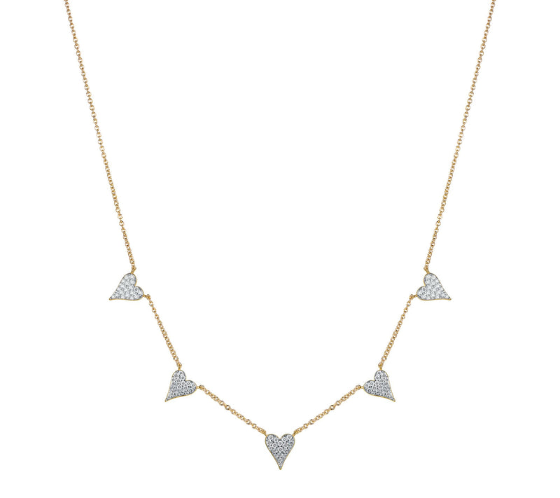 Diamonique x Jennifer Miller Heart Station Necklace, Sterling — View 11