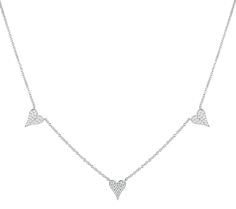 Diamonqiue x Jennifer Miller 3 Heart Dangle Necklace, Sterling — View 8