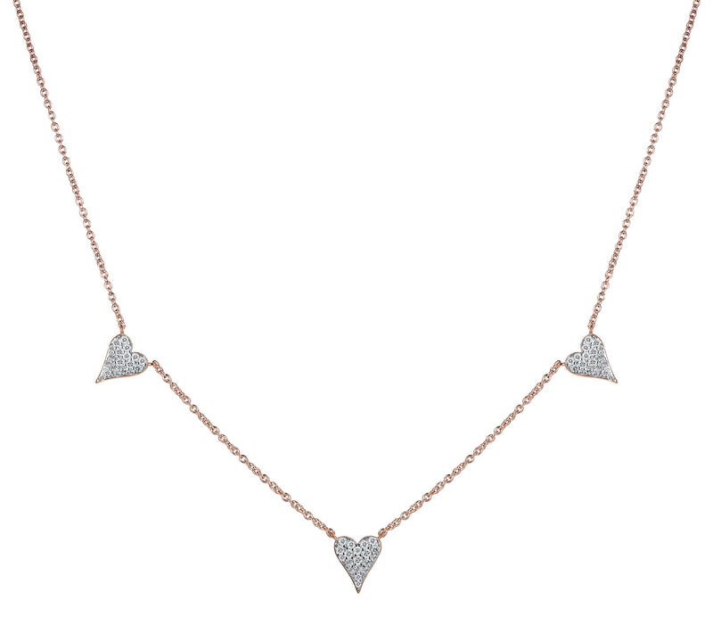 Diamonqiue x Jennifer Miller 3 Heart Dangle Necklace, Sterling — View 9