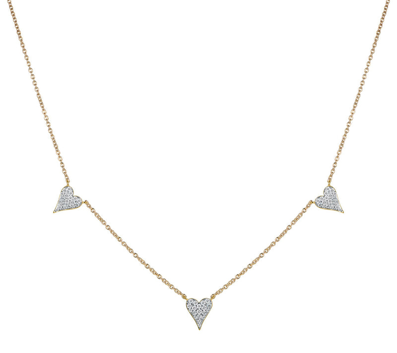 Diamonqiue x Jennifer Miller 3 Heart Dangle Necklace, Sterling — View 11