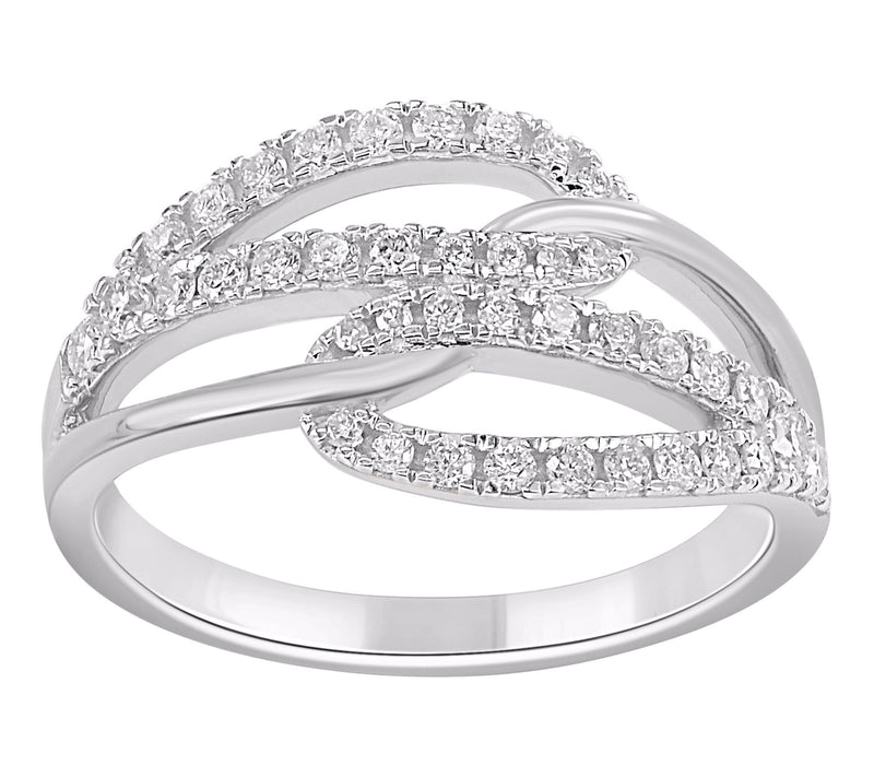 Affinity Diamonds 0.50 cttw Crossover Ring, Sterling Silver — View 3