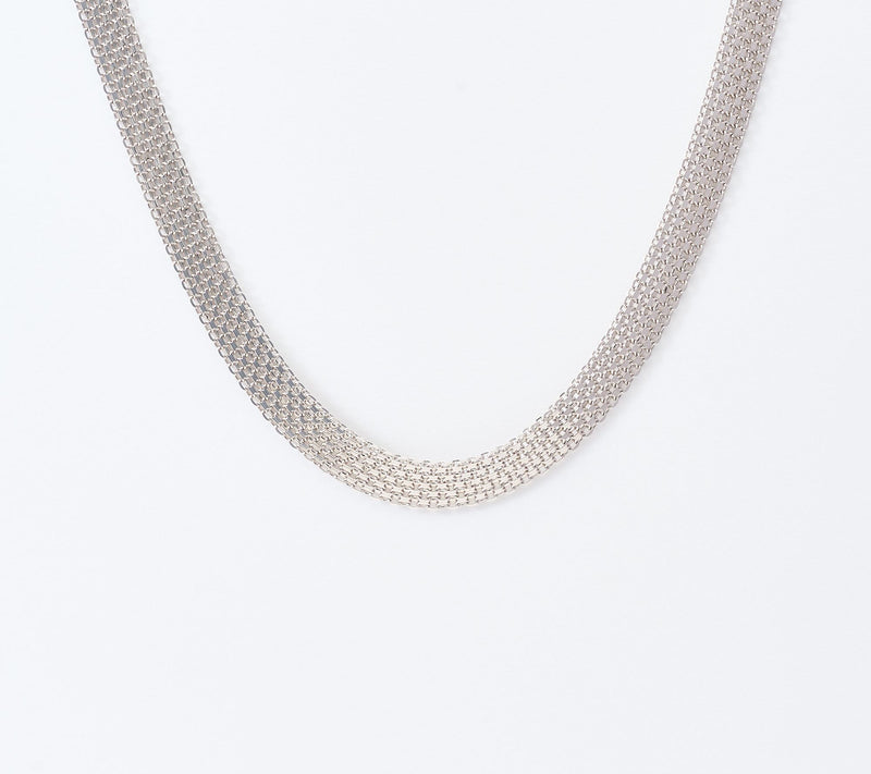 Silver Style Mesh Chain w/ Buckle Clasp 18" Necklace — View 3