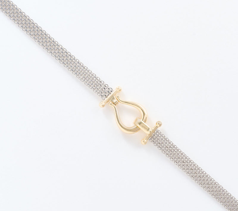 Silver Style Mesh Chain w/ Buckle Clasp 18" Necklace — View 2