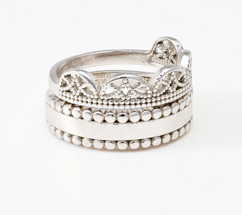 Silver Style Fancy Stack Ring Set — Main view