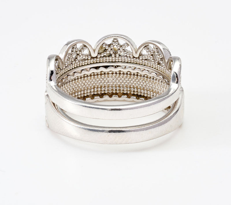 Silver Style Fancy Stack Ring Set — View 4
