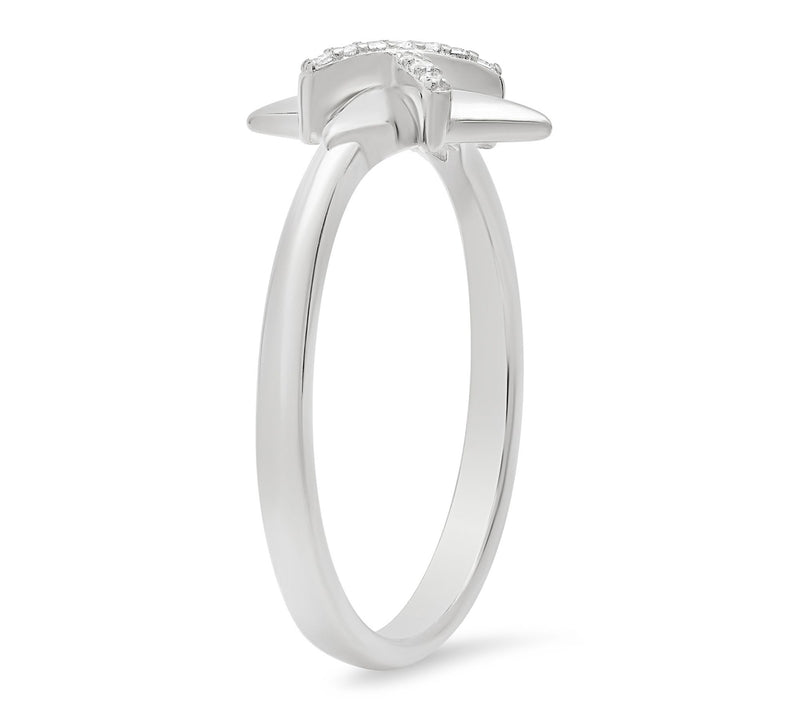 Diamonique Pave North Star Ring, Sterling Silver — View 2