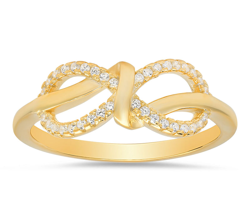 Diamonique Infinity Love Knot Ring, Sterling Silver — View 6
