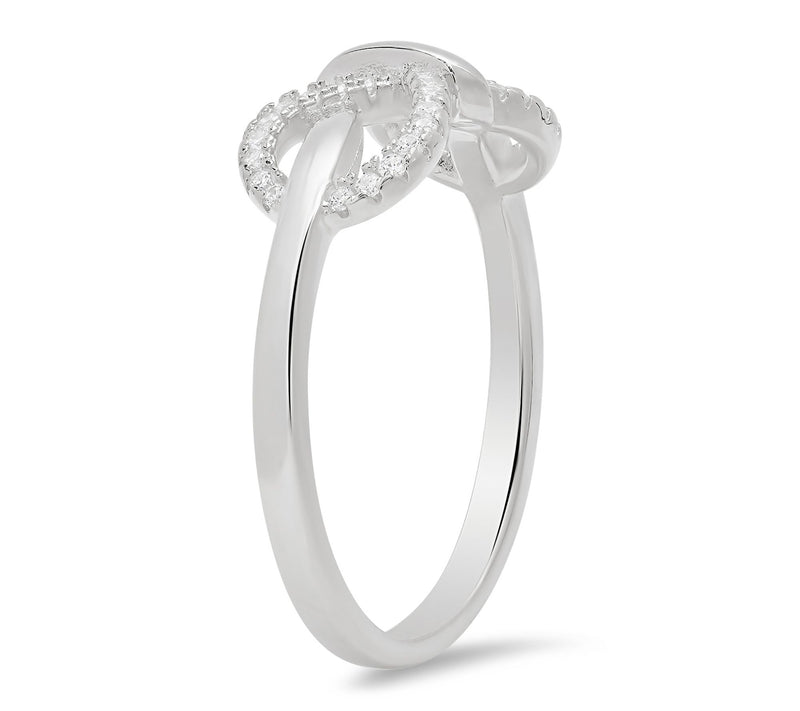 Diamonique Infinity Love Knot Ring, Sterling Silver — View 2