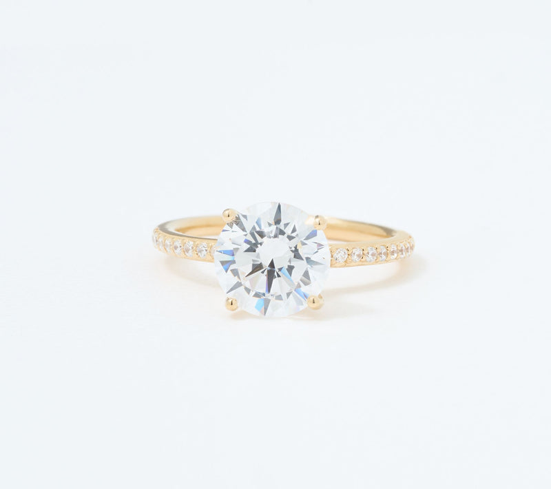 Diamonique Classics Round Solitaire & Band Ring Bridal Set — View 2