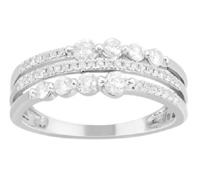 Affinity Diamonds 0.50 cttw Triple Band Ring, Sterling Silver — Main view