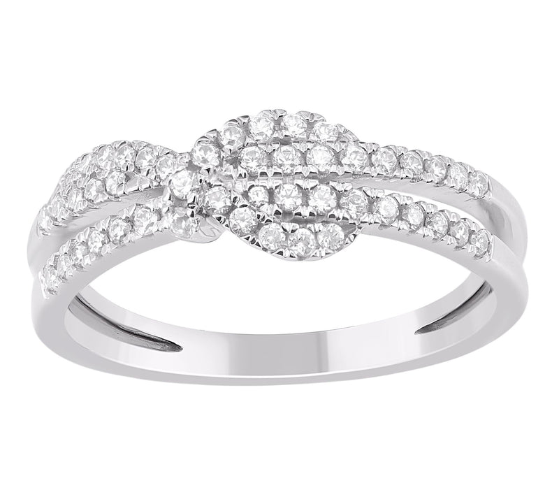 Affinity Diamond 0.30 cttw Pave Knot Ring, Sterling Silver — Main view