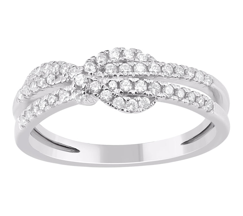 Affinity Diamond 0.30 cttw Pave Knot Ring, Sterling Silver — View 3