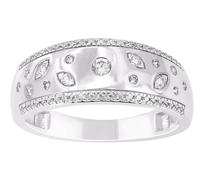 Affinity Diamonds 0.25 cttw Band Ring, SterlingSilver — View 2