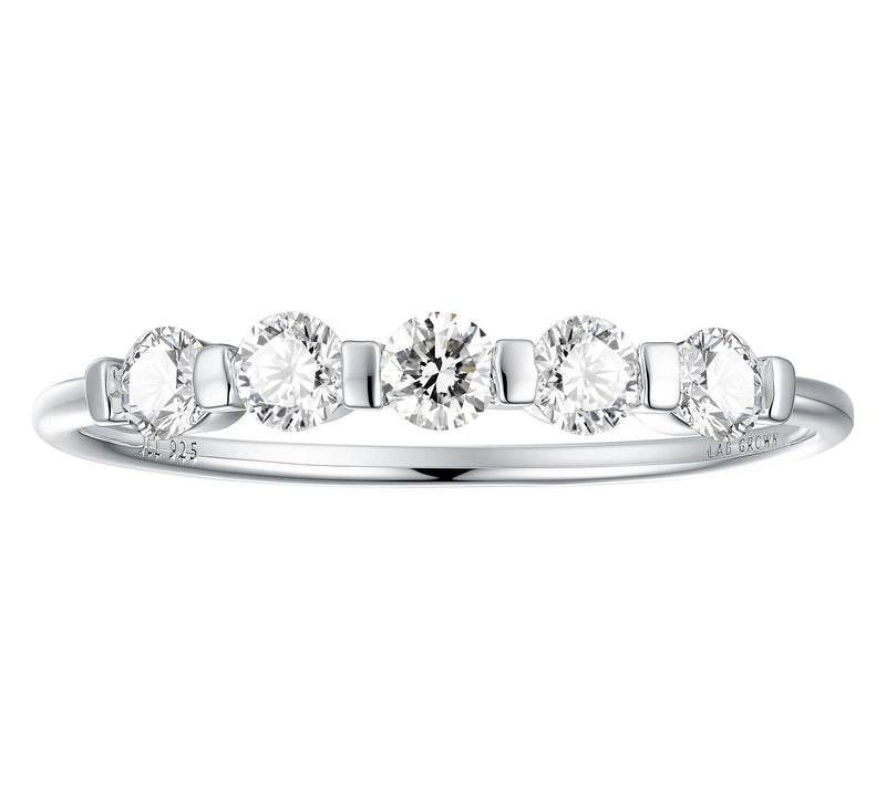 Fire Light Lab Grown Diamond 5-Stone Band Ring,Sterling — View 6
