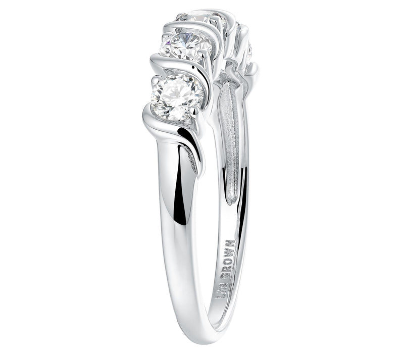 Fire Light Lab Grown Diamond 5-Stone Ring, Sterling Silver — View 6