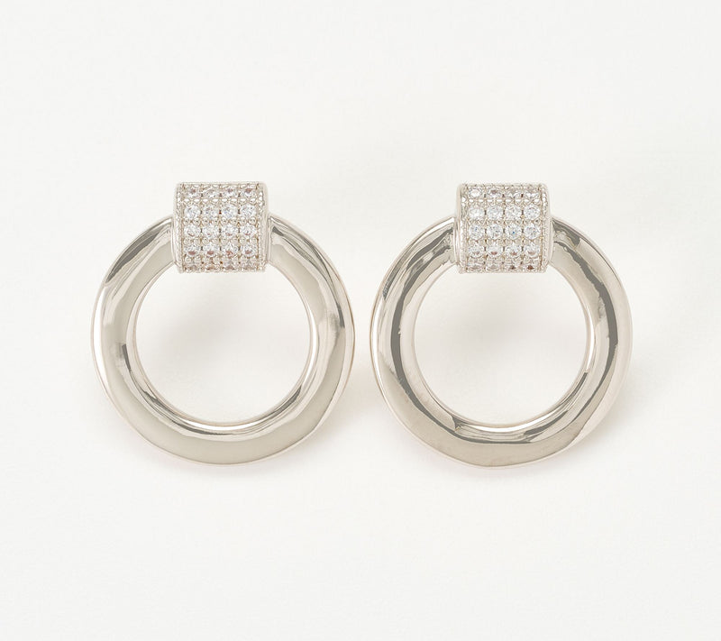 Diamonique Italia Bronze Circle Statement Earrings — View 7