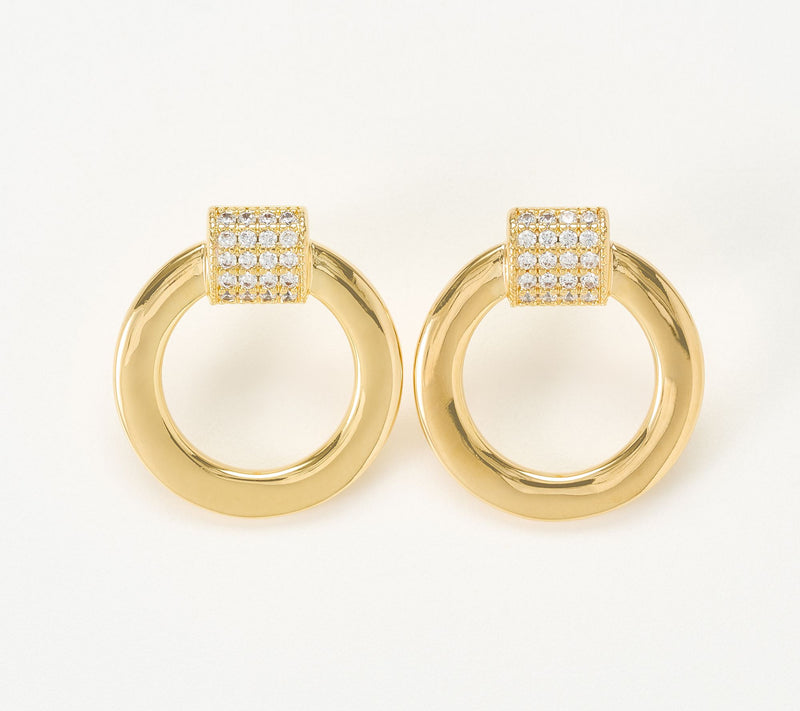 Diamonique Italia Bronze Circle Statement Earrings — View 8