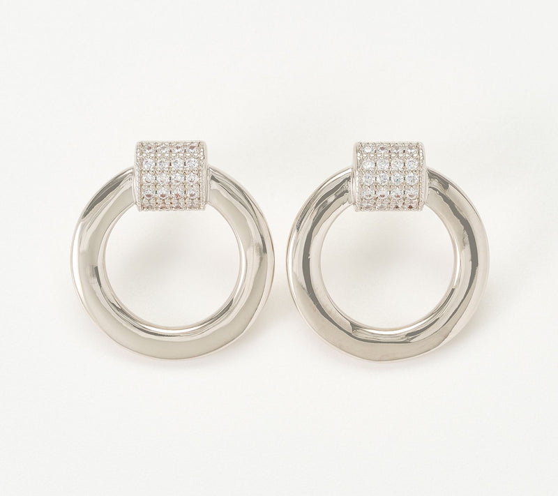 Diamonique Italia Bronze Circle Statement Earrings — Main view