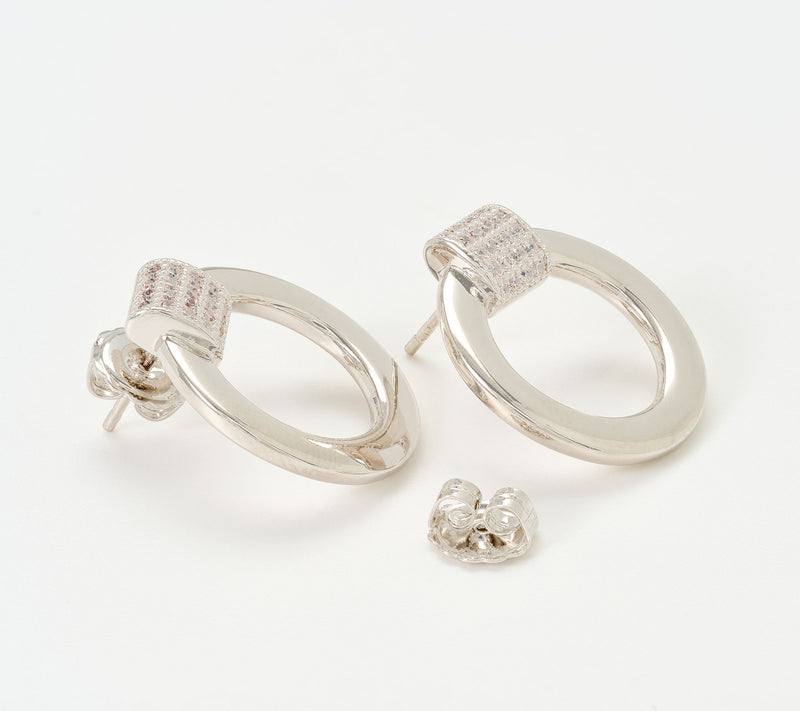 Diamonique Italia Bronze Circle Statement Earrings — View 2