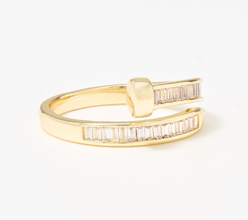 Diamonique Italia Bronze Looped Nail Ring — View 8
