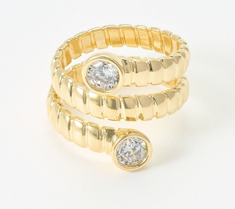 Diamonique Italia Bronze Coil Ring — View 2