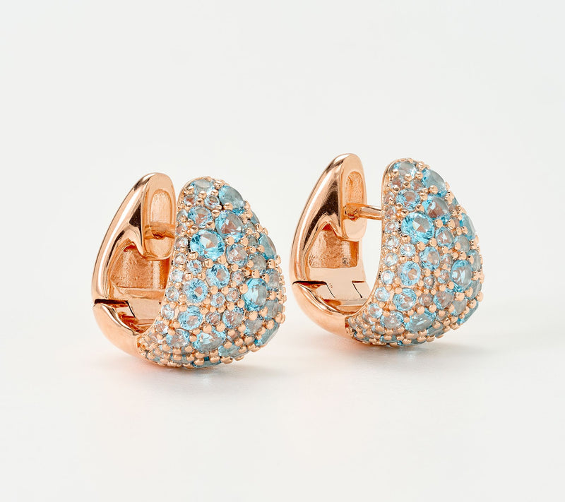 Diamonique Italia Bronze Bold Pave Huggie Earrings — View 10