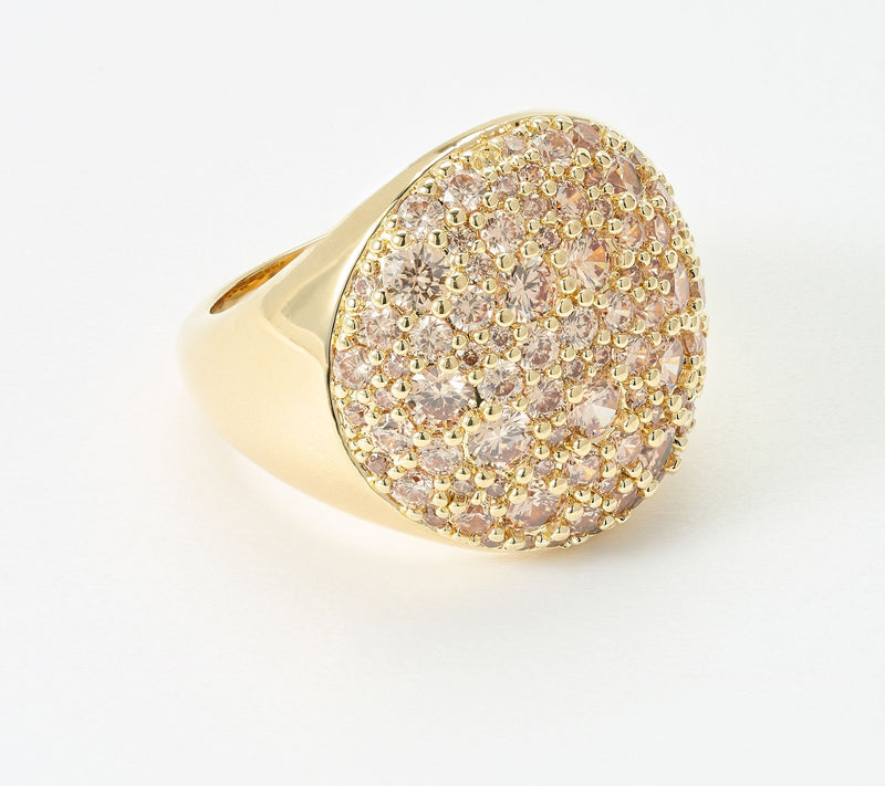 Diamonique Italia Bronze Bold Pave Cocktail Ring — View 8