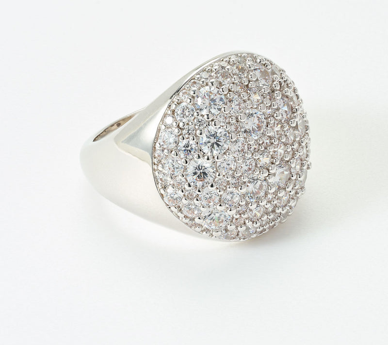 Diamonique Italia Bronze Bold Pave Cocktail Ring — View 9