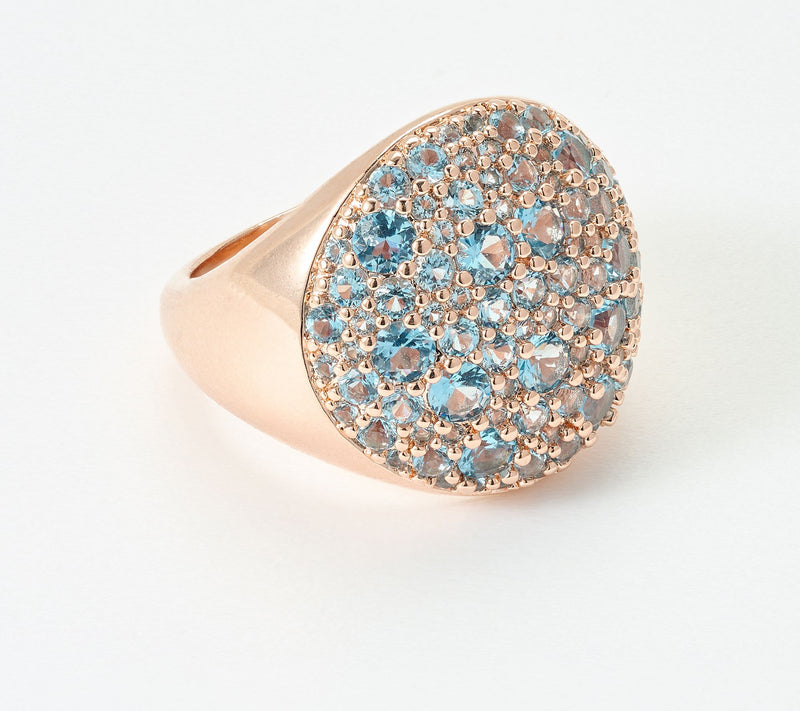 Diamonique Italia Bronze Bold Pave Cocktail Ring — View 4