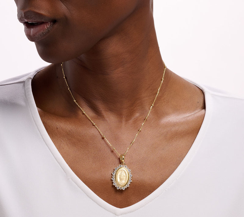 Diamonique Italia Bronze Religious Pendant — View 4