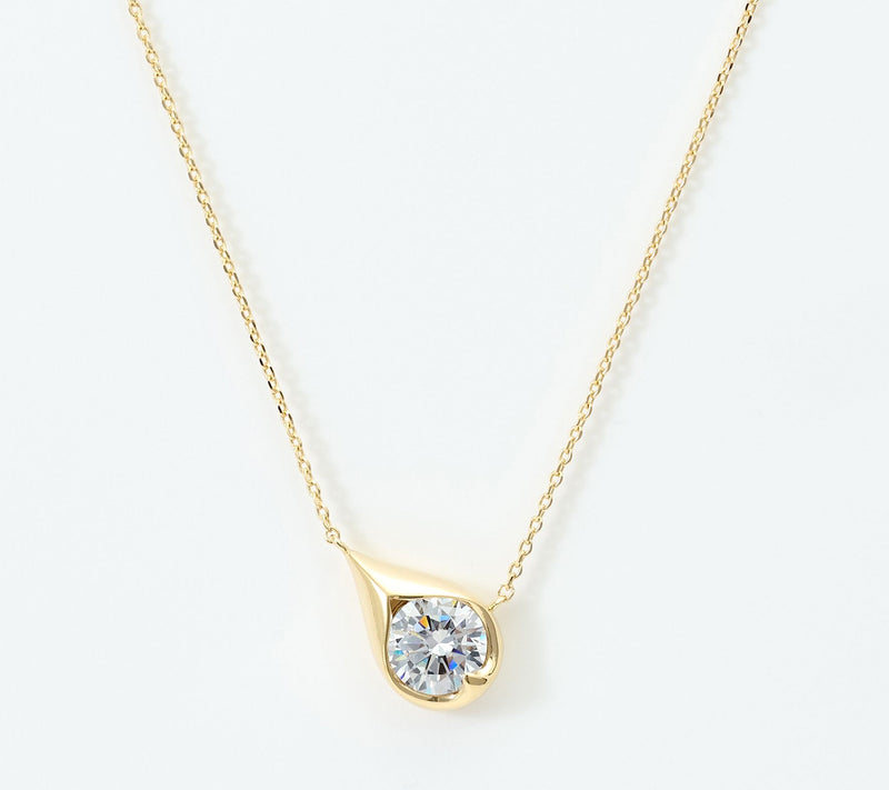 Diamonique Teardrop Necklace, Sterling Silver — View 8