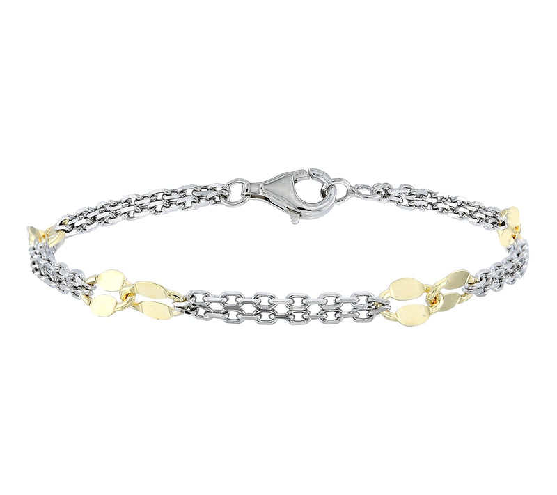 Silver Style Two-Tone Lumachina Station Bracelet, Sterling — View 2