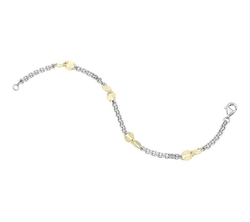 Silver Style Two-Tone Lumachina Station Bracelet, Sterling — Main view