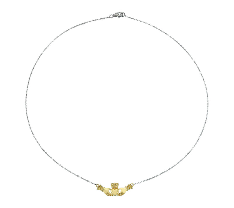 Silver Style Claddagh Necklace, Sterling — View 6